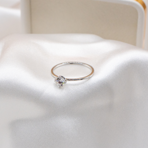 ZYRA® Cordelia Engagement Ring in S925 Sterling Silver with 0.5 carat Moissanite - (Buy 1 Get 1 Free 0.1-carat Moissanite Kairi Earrings)