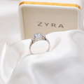 ZYRA® Mayee Engagement Ring in S925 Sterling Silver with CZ Stone - (Buy 1 Get 1 Free 0.1-carat Moissanite Kairi Earrings)