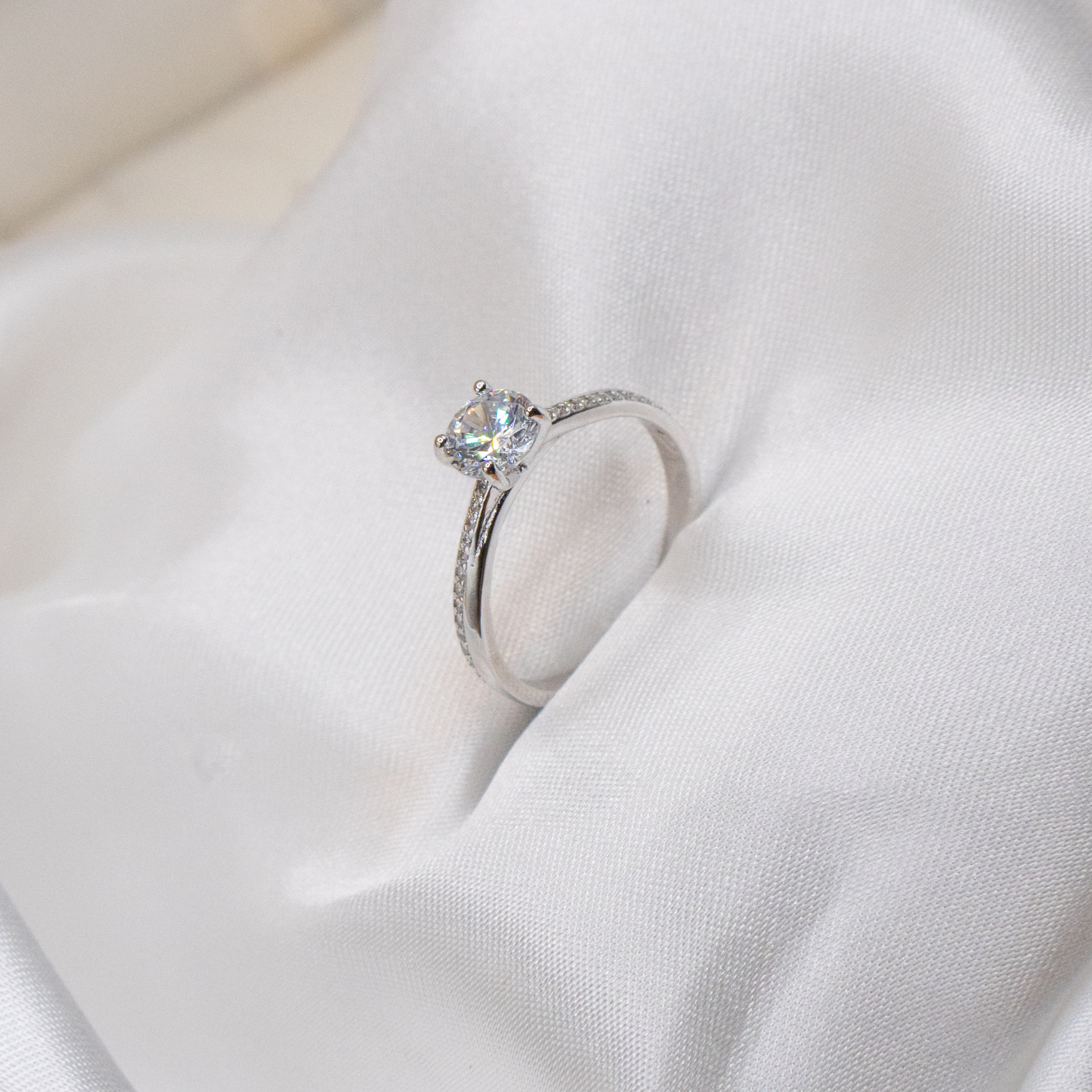 ZYRA® Gigi Ring in S925 Sterling Silver with Half Eternity and Round Brilliant Cut CZ Stone