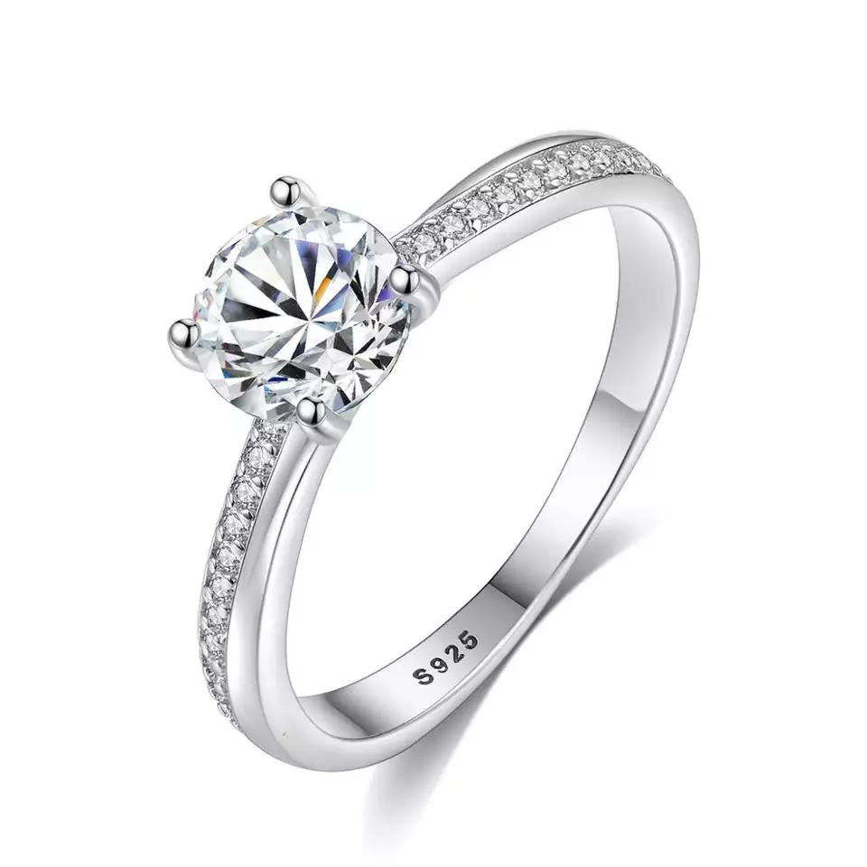 ZYRA® Gigi Ring in S925 Sterling Silver with Half Eternity and Round Brilliant Cut CZ Stone