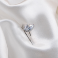 ZYRA® Elen Engagement Ring in S925 Sterling Silver with Pear Cut CZ Stone