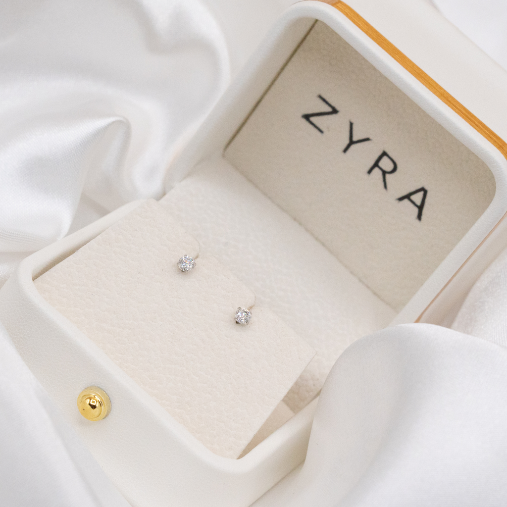 ZYRA ® Kairi Earrings in S925 Sterling Silver with Moissanite (1 pair) - (Buy 1 Get 1 Free 0.1-carat Moissanite Kairi Earrings)