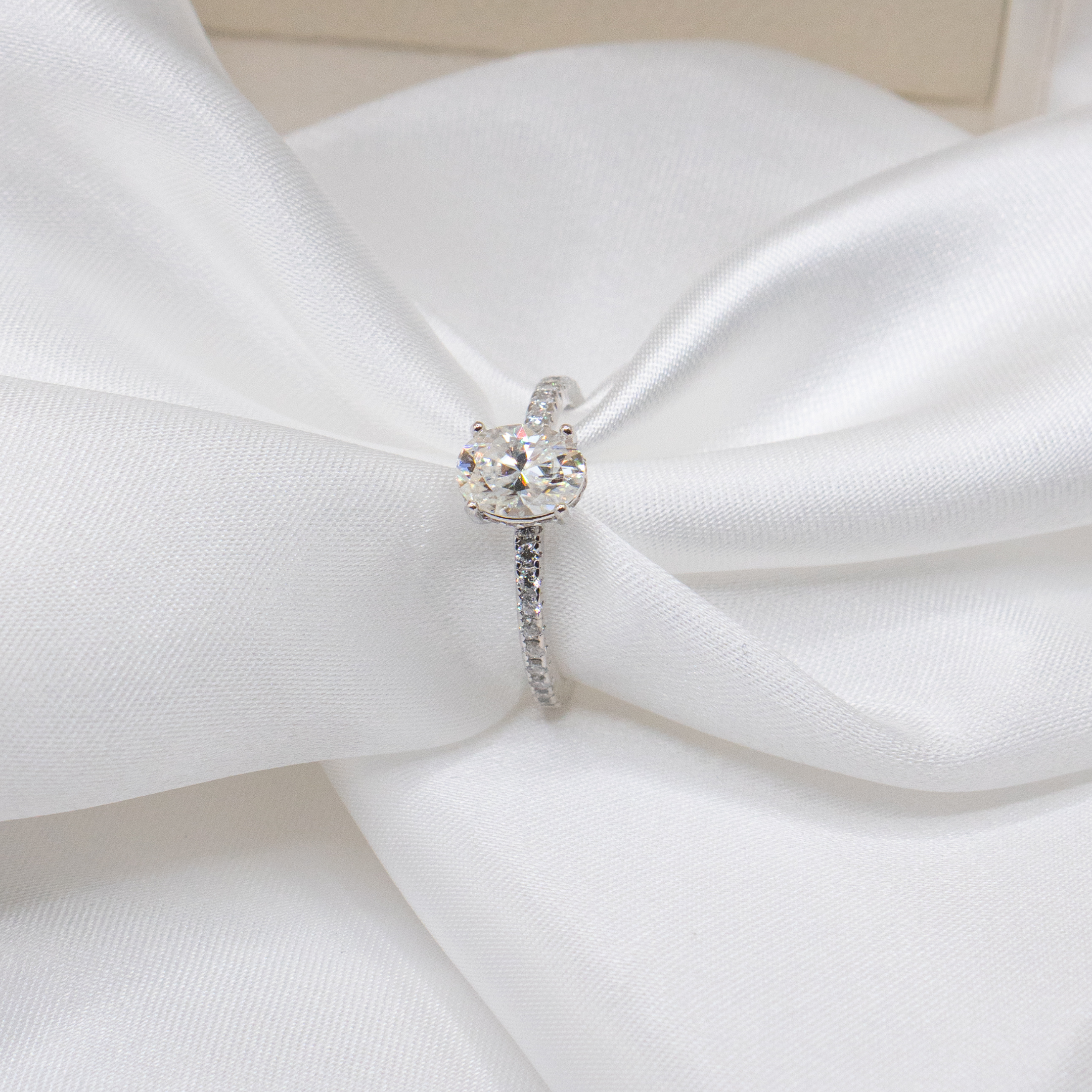 ZYRA® Greta Engagement Ring in S925 Sterling Silver with 1.5 carat Moissanite - (Buy 1 Get 1 Free 0.1-carat Moissanite Kairi Earrings)