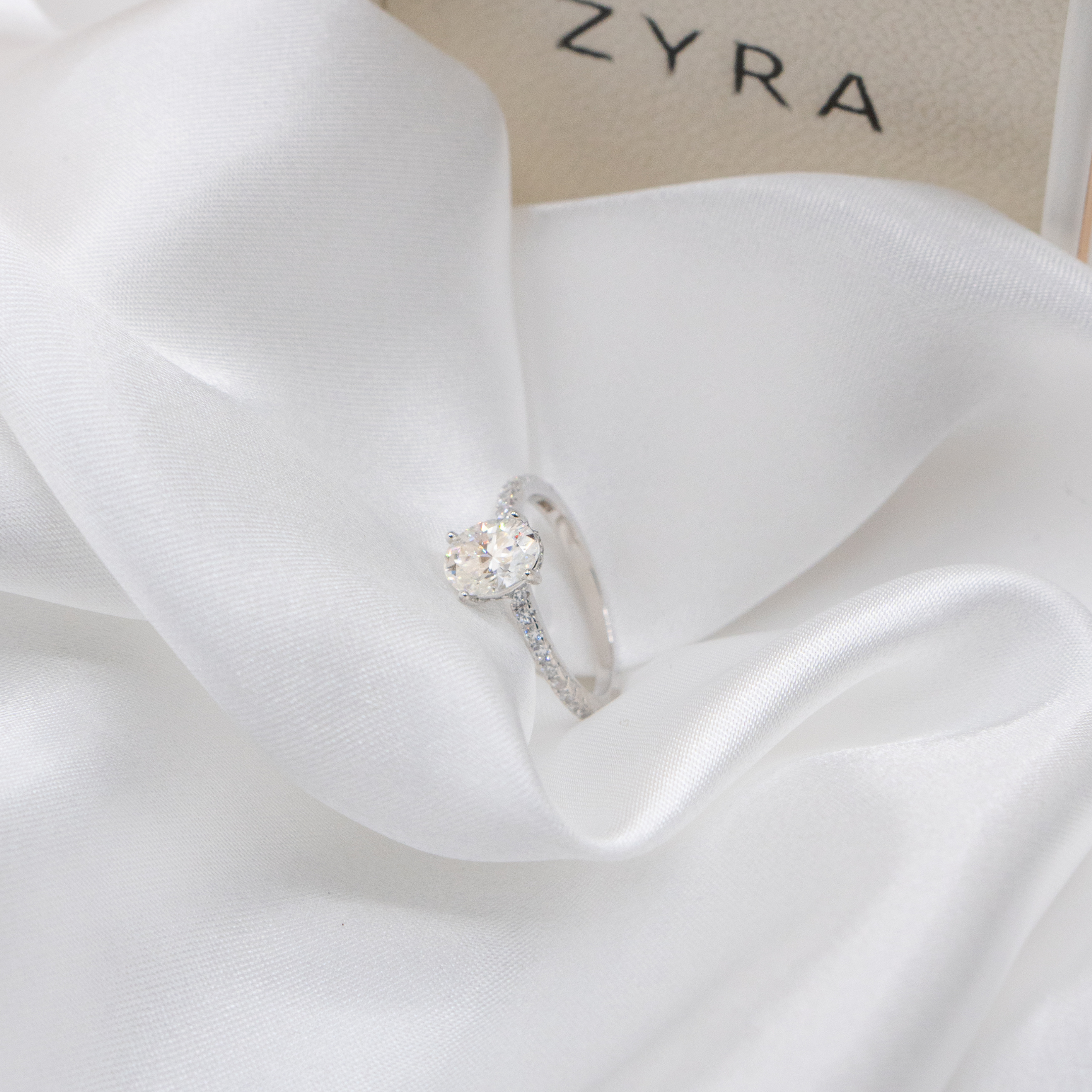 ZYRA® Greta Engagement Ring in S925 Sterling Silver with 1.5 carat Moissanite - (Buy 1 Get 1 Free 0.1-carat Moissanite Kairi Earrings)
