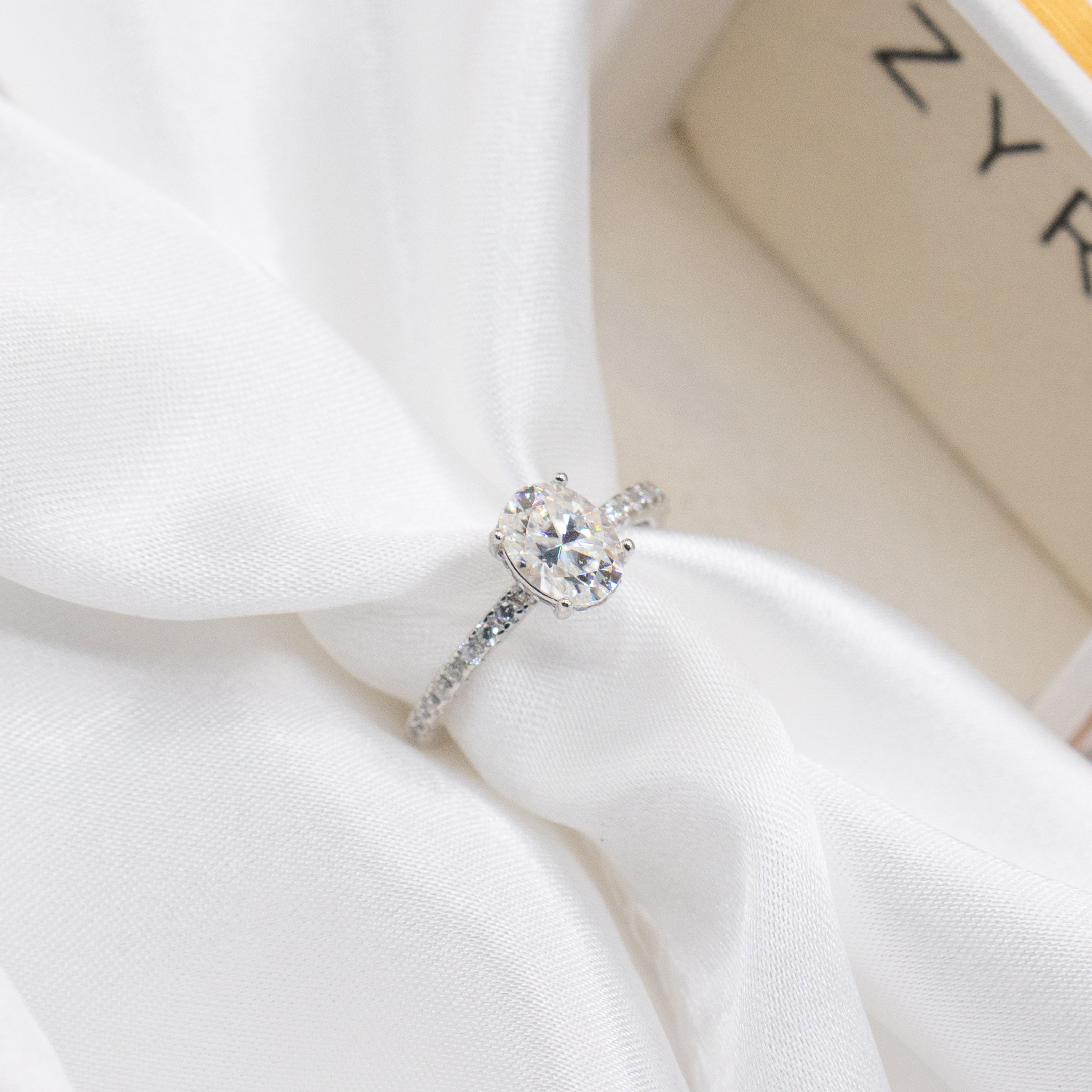 ZYRA® Greta Engagement Ring in S925 Sterling Silver with 1.5 carat Moissanite - (Buy 1 Get 1 Free 0.1-carat Moissanite Kairi Earrings)