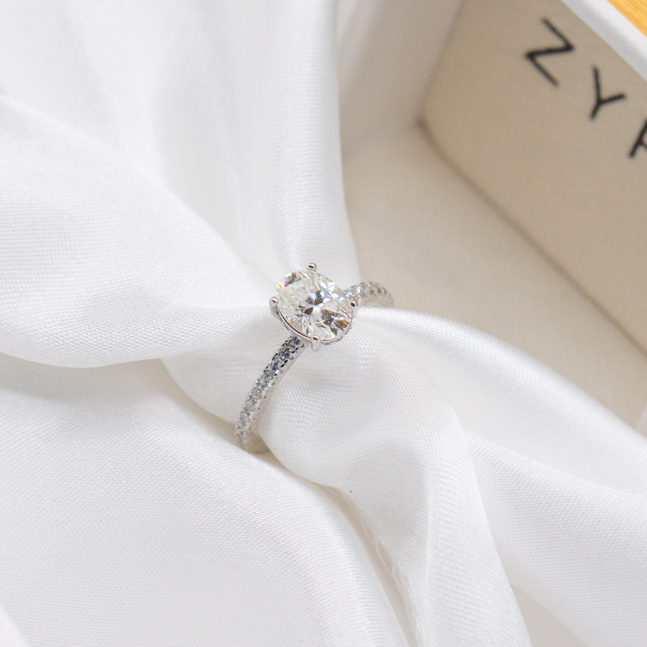 ZYRA® Greta Engagement Ring in S925 Sterling Silver with 1.5 carat Moissanite - (Buy 1 Get 1 Free 0.1-carat Moissanite Kairi Earrings)