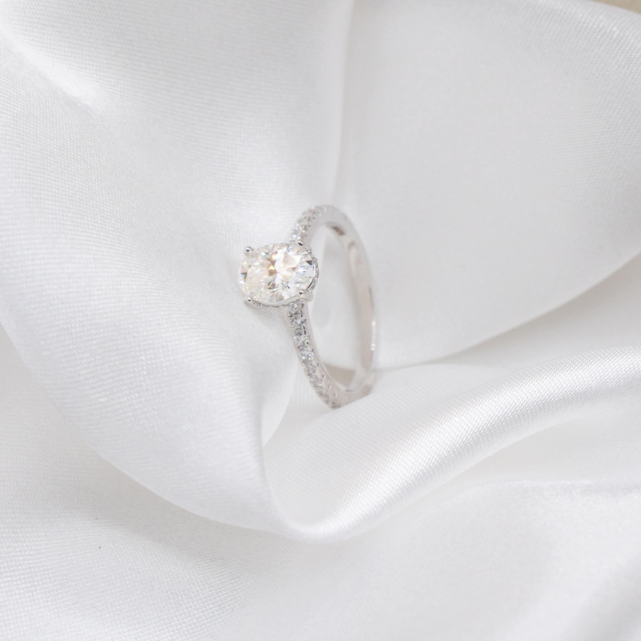 ZYRA® Greta Engagement Ring in S925 Sterling Silver with 1.5 carat Moissanite - (Buy 1 Get 1 Free 0.1-carat Moissanite Kairi Earrings)