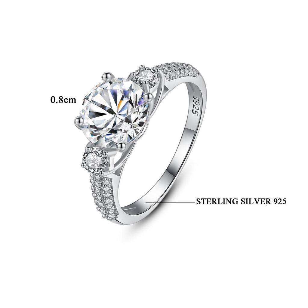 ZYRA® Mayee Engagement Ring in S925 Sterling Silver with CZ Stone - (Buy 1 Get 1 Free 0.1-carat Moissanite Kairi Earrings)