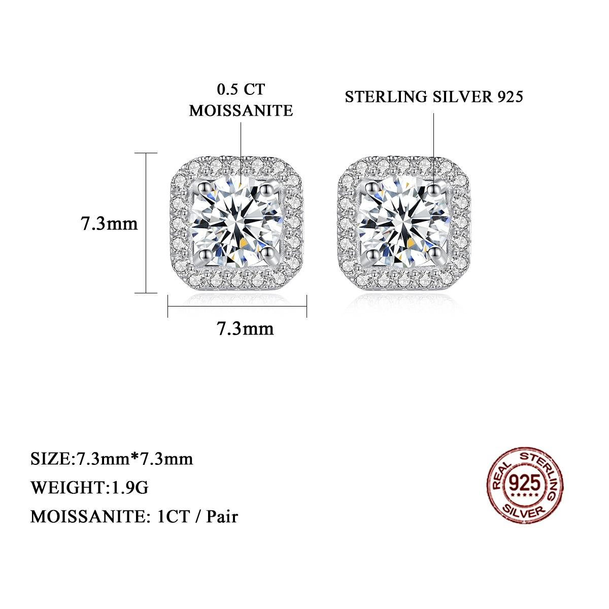 ZYRA® Vera Earrings in S925 Sterling Silver with Moissanite - (Buy 1 Get 1 Free 0.1-carat Moissanite Kairi Earrings)