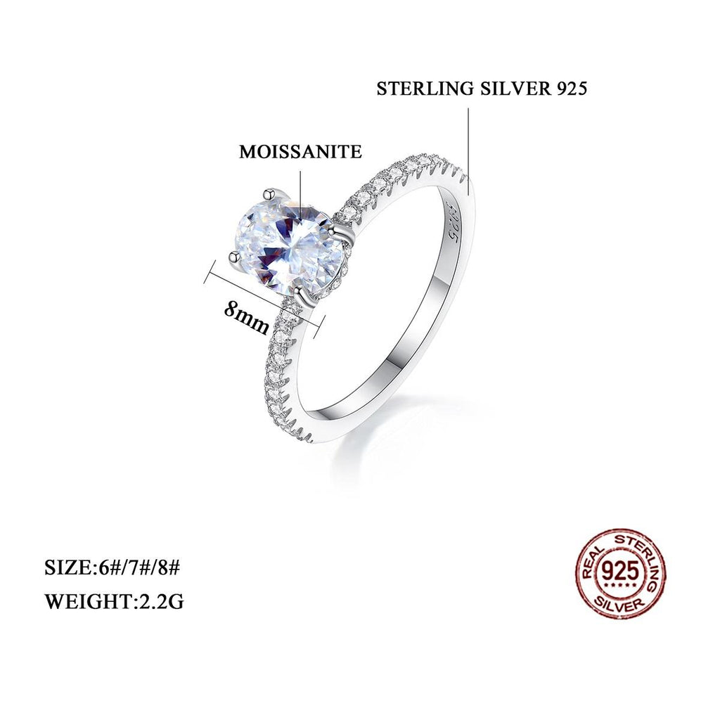 ZYRA® Greta Engagement Ring in S925 Sterling Silver with 1.5 carat Moissanite - (Buy 1 Get 1 Free 0.1-carat Moissanite Kairi Earrings)