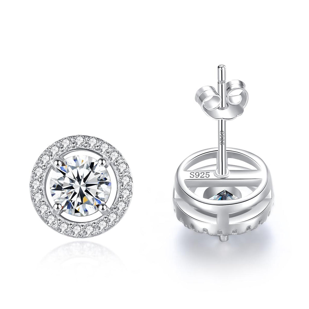 ZYRA® Moissanite Helmi Earrings in S925 Sterling Silver (1 pair) - (Buy 1 Get 1 Free 0.1-carat Moissanite Kairi Earrings)