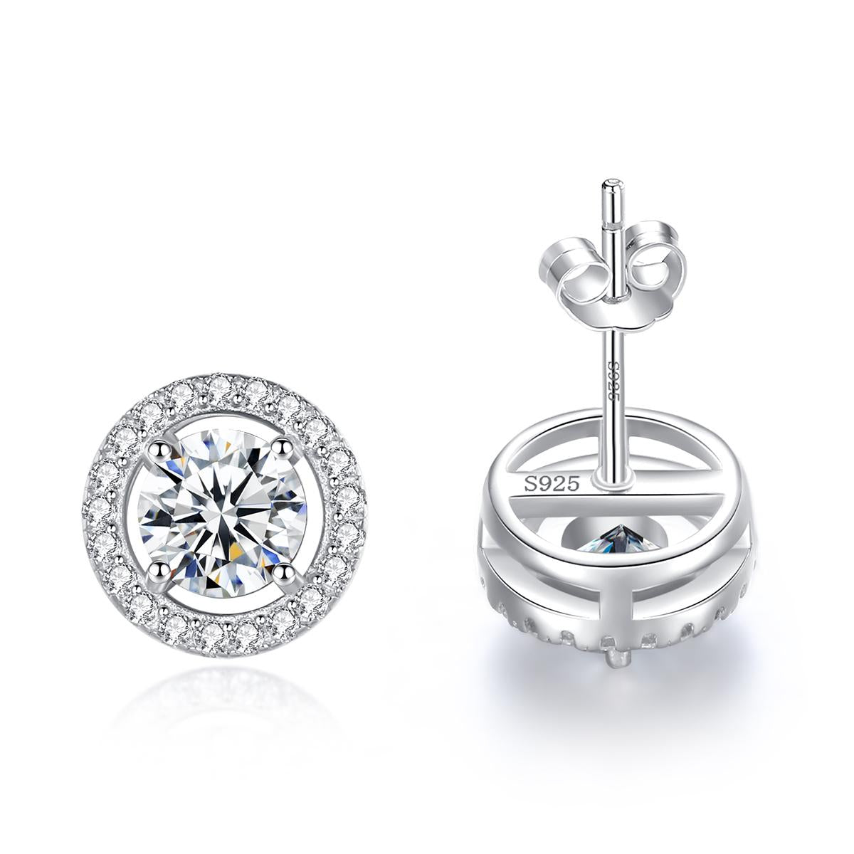 ZYRA® Moissanite Helmi Earrings in S925 Sterling Silver (1 pair) - (Buy 1 Get 1 Free 0.1-carat Moissanite Kairi Earrings)