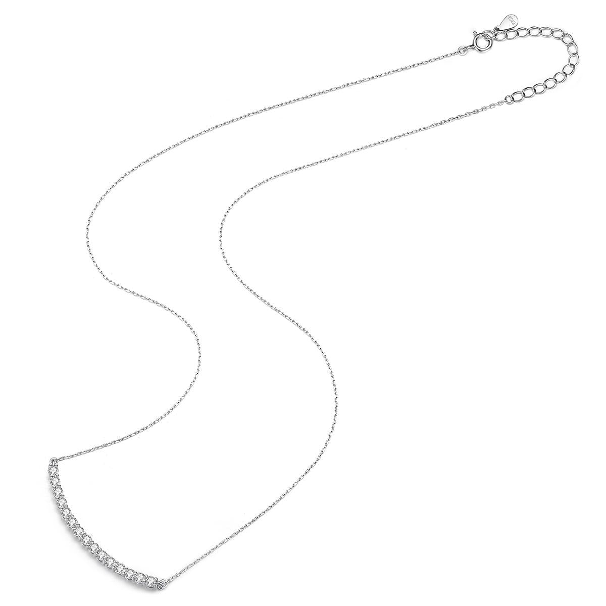 ZYRA® Lisha Necklace in S925 Sterling Silver With (15x 0.06 carat) Moissanite Stone
